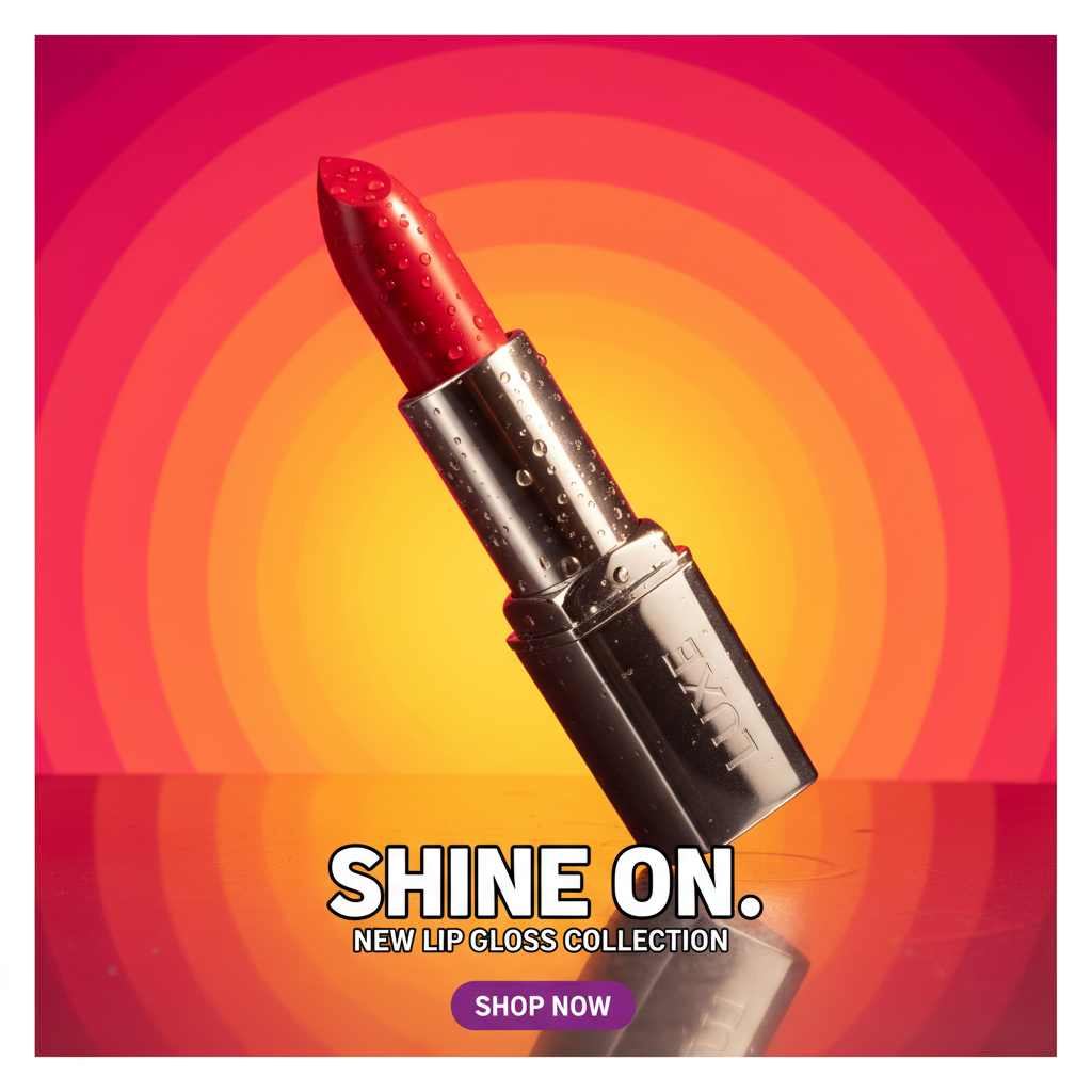 Lipstick on gradient pop for IG feed