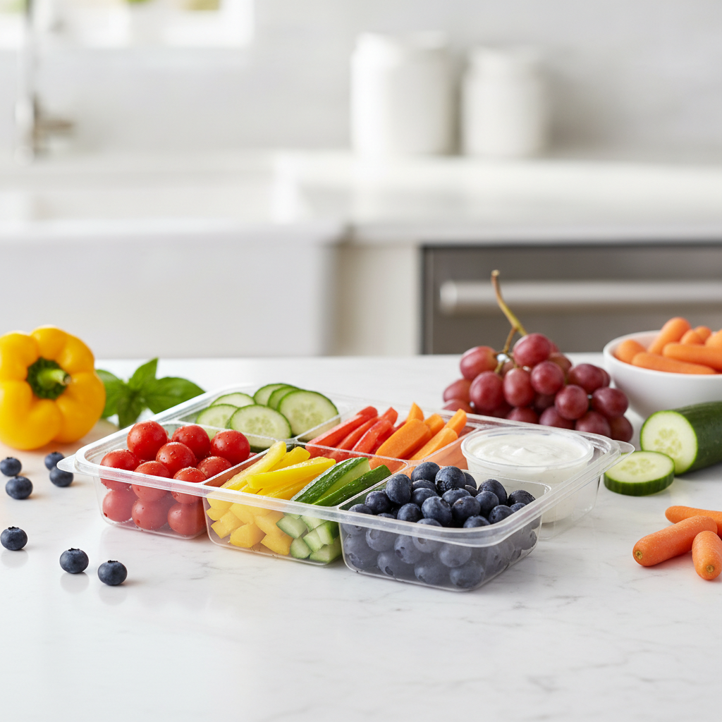Snack pack on a styled kitchen counter